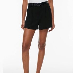 Aritzia’s Babaton Pleated Mini Highwaisted Shorts in black